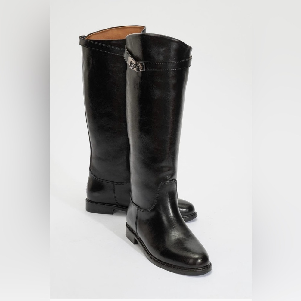 Brand new Prologue Black Leather Knee-High Boots